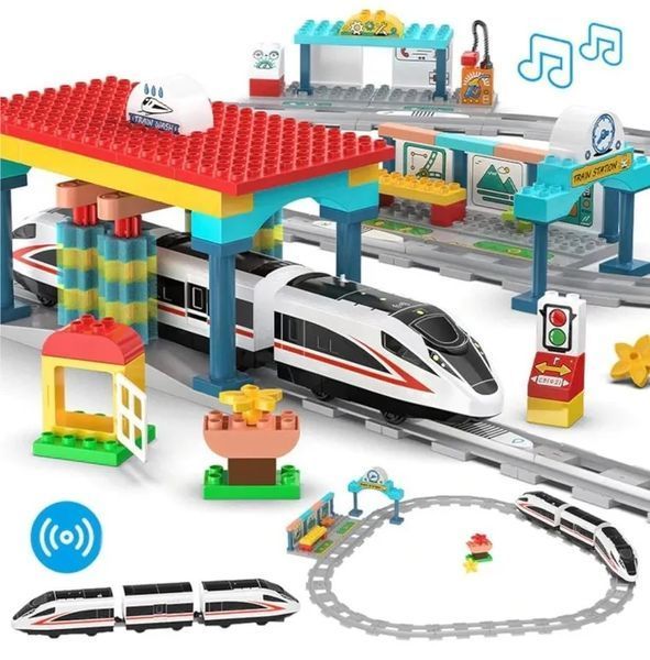 Cada Kids, железнодорожная станция, блоки, 108 элементов 7778095 фото