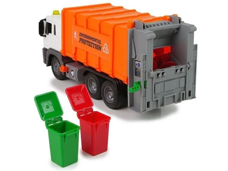 Lean Toys, сміттєвоз, інтерактивний автомобіль з приводом, 1:16, помаранчевий 7777995 фото