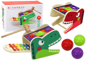 Lean Toys, глава Dulcimer, 2IN1, деревянная музыкальная игрушка, динозавр 7778028 фото