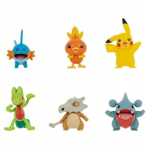 Pokemon, Trecko, Torchic, Mudkip, Gible, Pikachu, Cubone, серия 4, Battle Ficurines 7358407 фото