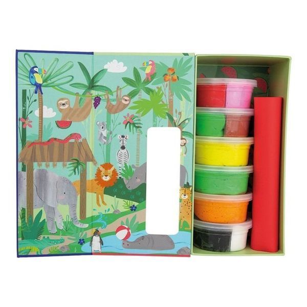 Floss & Rock, Clay & Play, Jungle, набір із самозаугінною глиною, 10 кольорами 8100667 фото