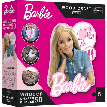 Trefl, Wood Craft Junior, Barbie, Beautiful Barbie, деревянные головоломки, 50 элементов 7595672 фото