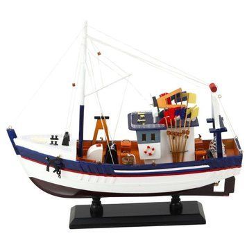 Lean Toys, Оборудована декоративная рыбацкая лодка, 37x34 см 8115392 фото