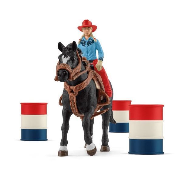 Schleich, Farm World, Cowboy and Race по бочке, сет, 42576 7362306 фото