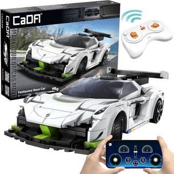 Cada, Fantasma Race Car, транспортное средство с дистанционно управляемым, двойной режим, белый, 1: 20, 22 см, 322 элементы 7780748 фото