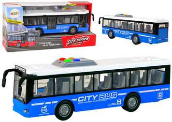Lean Toys, интерактивный автобус, автомобиль для трения, 1: 16, синий 7826754 фото