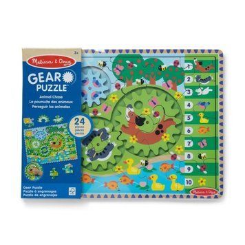 Melissa & Doug, Animals, деревянная головоломка с передачами, 24 элемента 7797466 фото