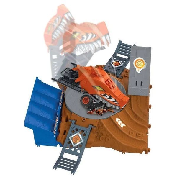 Гарячі колеса, Monster Trucks Arena Smashers, Tiger Shark, Crazy Demolka, Play Kit 7436760 фото
