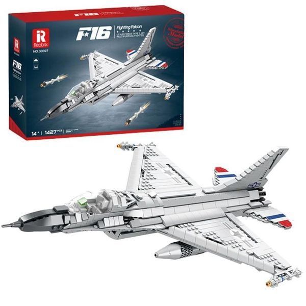 Нахилих іграшок, будівельні блоки, бойовий винищувач F-16, 1427 елементи 8010291 фото