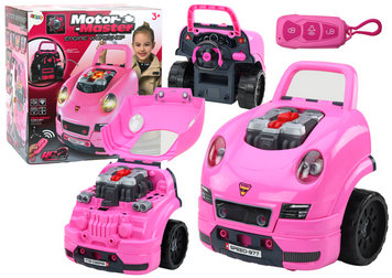 Lean Toys, автомобильная мастерская, транспортное средство для запуска, розовый 7769132 фото