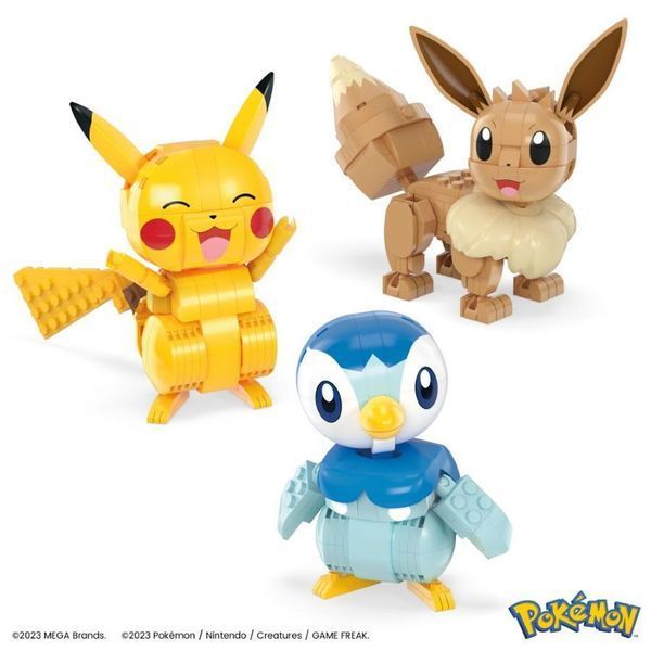 Mega Pokemon, Trio Pokemon для строительства, 3-пак, блоки, 583 элементы 7712494 фото