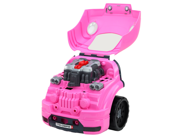 Lean Toys, автомобильная мастерская, транспортное средство для запуска, розовый 7769132 фото