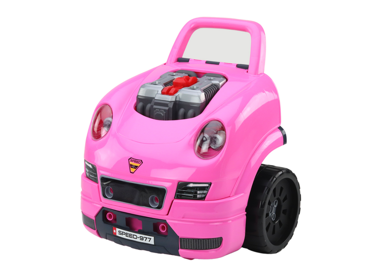 Lean Toys, автомобильная мастерская, транспортное средство для запуска, розовый 7769132 фото