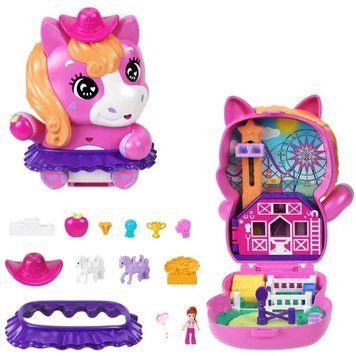 Polly Pocket, Pony Rodeo, компактний набір із статуеткою та аксесуарами 7929943 фото