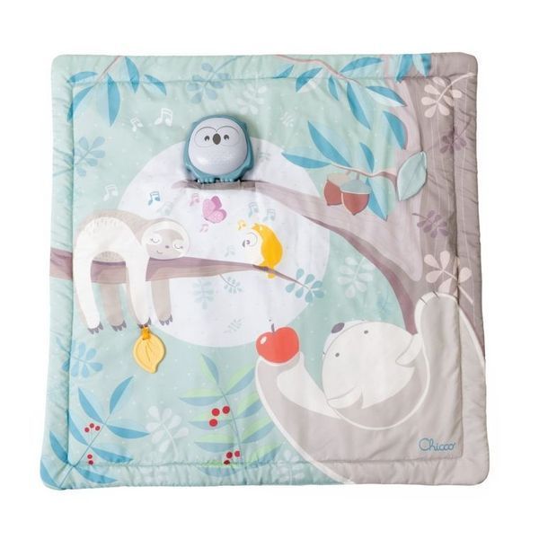 Chicco, First Dreams, Relax & Play Mat, интерактивный коврик 2в1 со светом и мелодиями, сова 7869711 фото