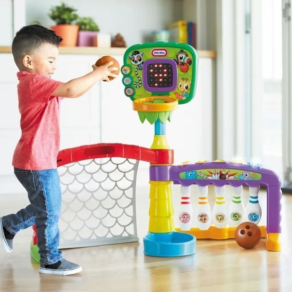 Little Tikes, Спортивный центр 3в1, ворота, корзина, боулинг 6141358 фото
