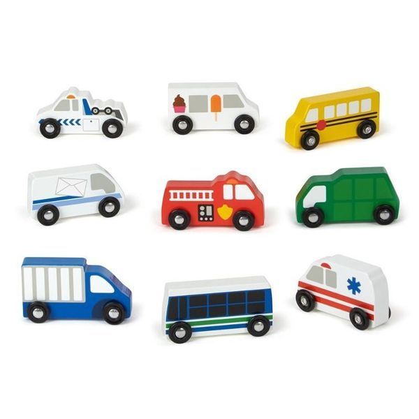 Melissa & Doug, деревянные городские транспортные средства, 9 элементов 7797480 фото