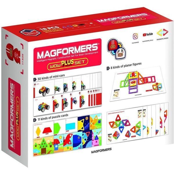 Magformers, Wow Plus Set, магнитные блоки, 18 элементов 7641785 фото