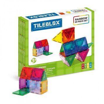 Tileleblox, Rainbow Set, магнитные блоки, 20 элементов 7914174 фото
