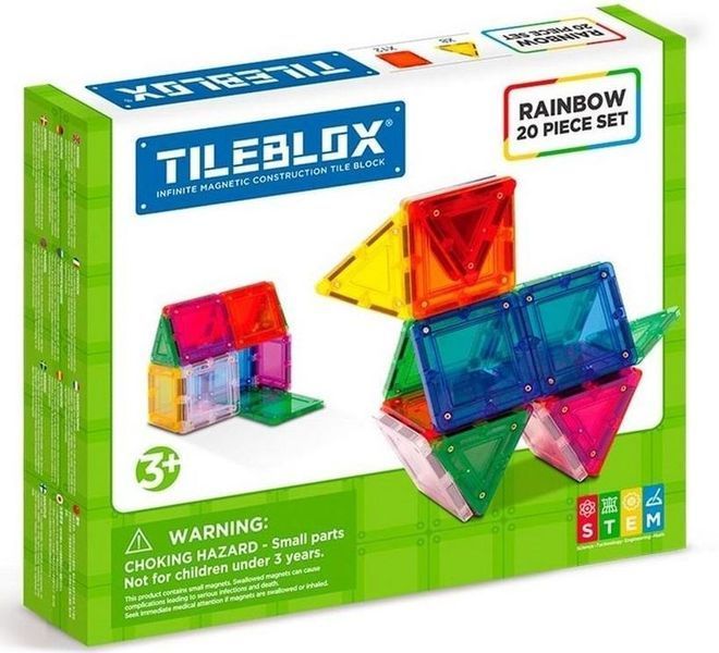 Tileleblox, веселка, магнітні блоки, 20 елементів 7914174 фото