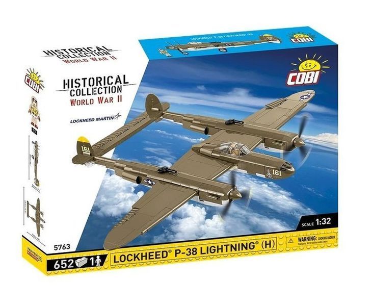 Cobi, історична колекція Другої світової війни, Lockheed (R) P-38H Блискавка, блоки, 652 елементи 8063909 фото