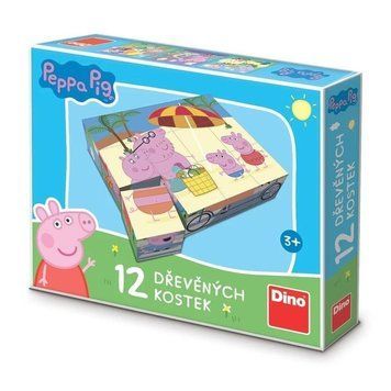 Дино, Peppa Pig, деревянные картинные блоки, 12 элементов 8010458 фото