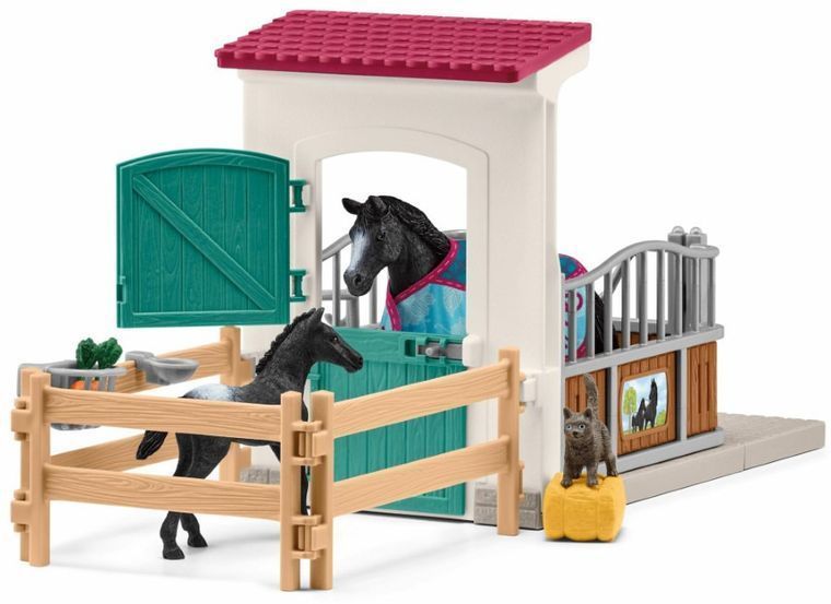 Schleich, Horse Club, ферма для лошадей с кобылой и жеребенками, Set, 42611 7416543 фото